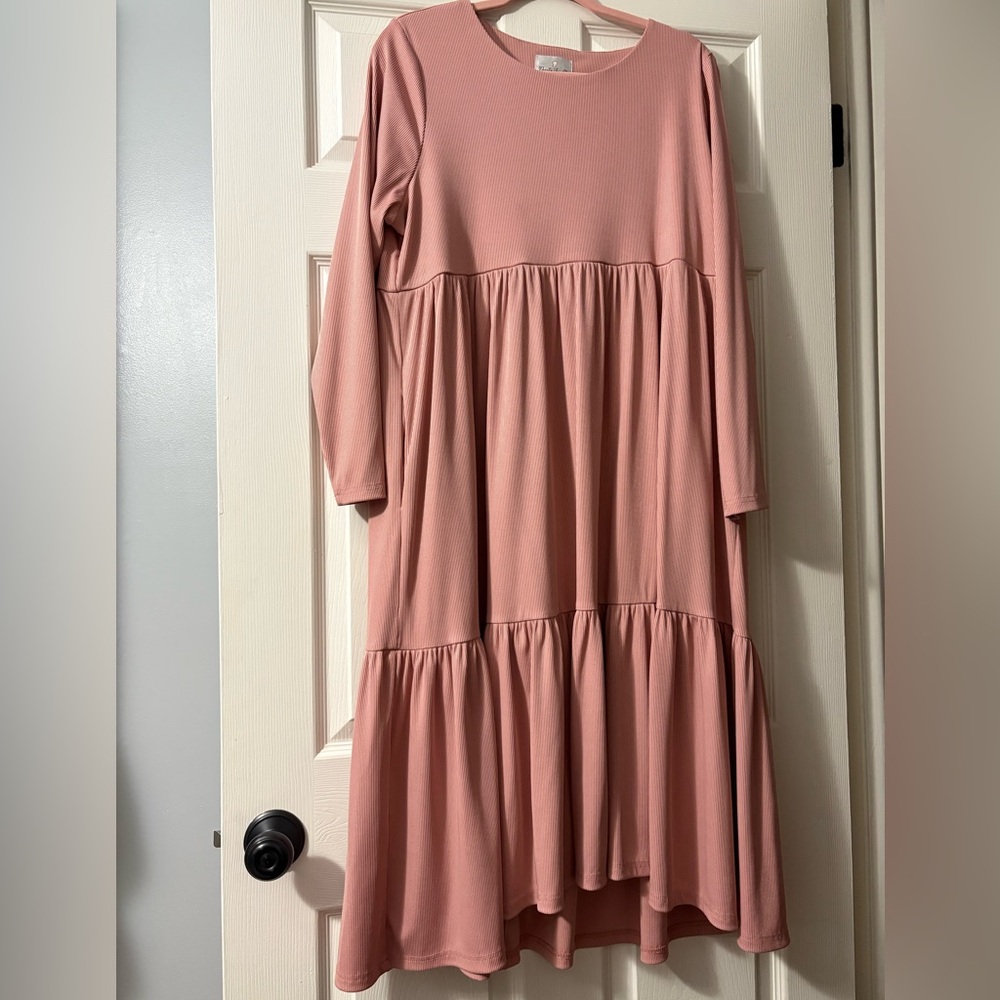 Dainty Jewells Dusty Rose Long Sleeve Dress